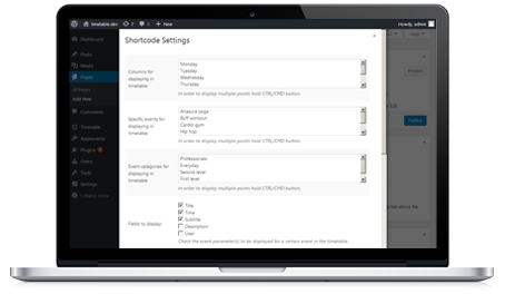 WordPress Schedule Plugin custom categories