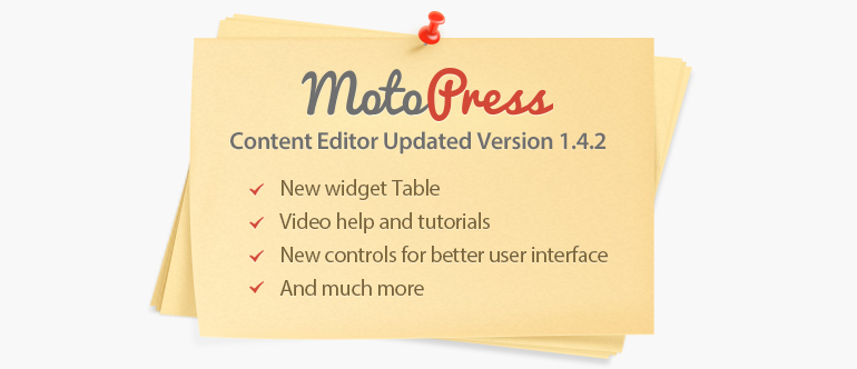 MotoPress visual editor version 1.4.2