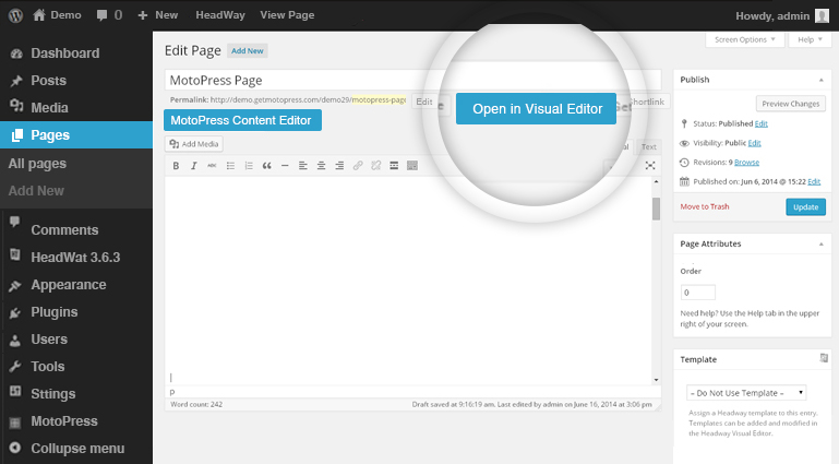 WordPress Visual editor
