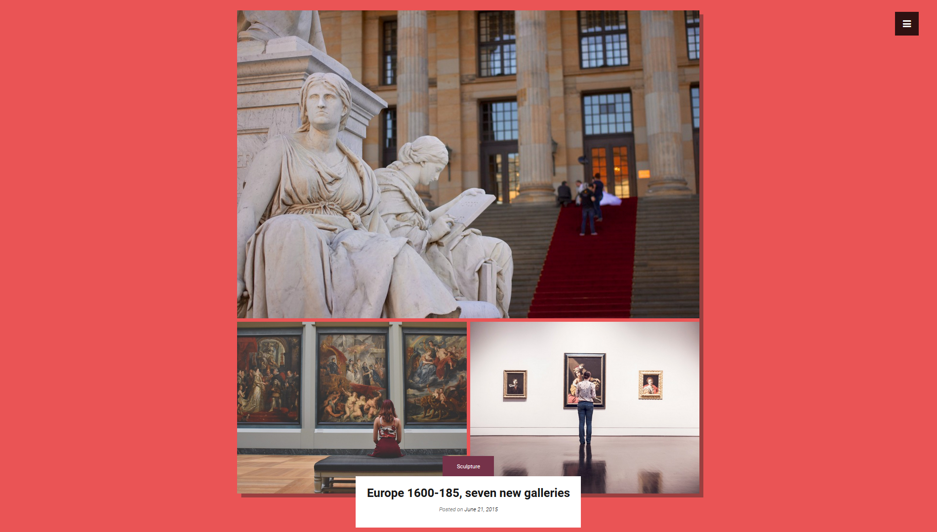 Exhibition page in one of the available colors