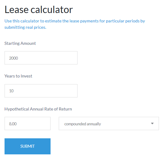 Lease calculator