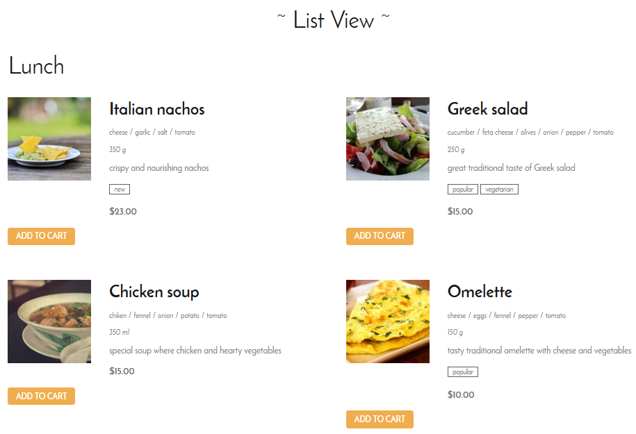 List View mode