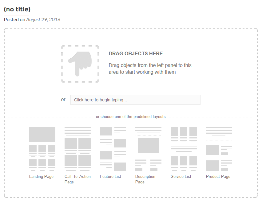 predefined layouts wordpress visual builder