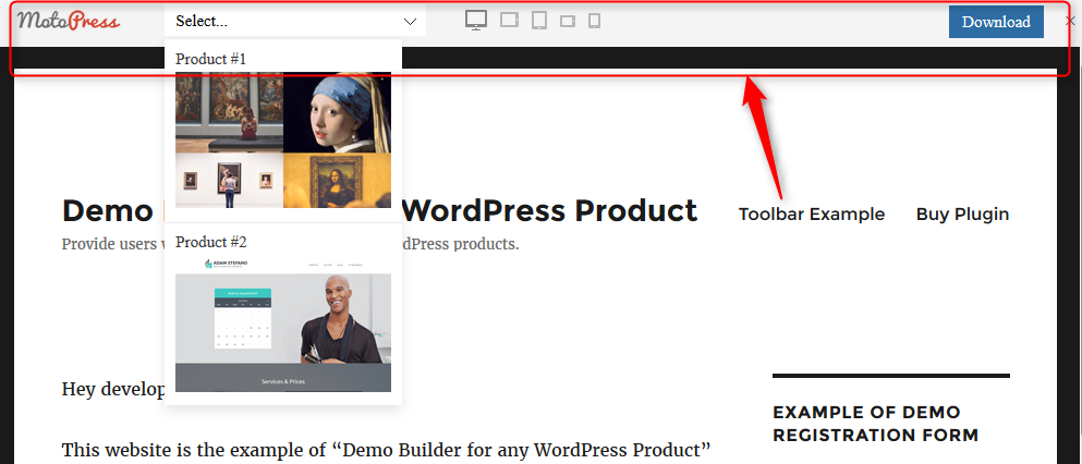 demo builder for wordpress