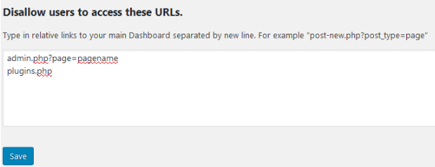 limit access to urls