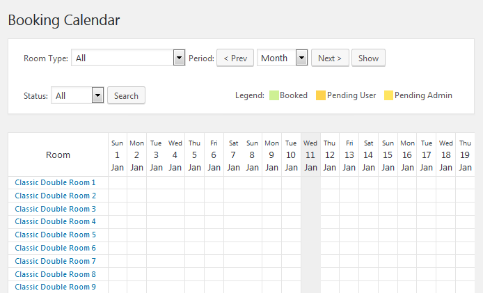 wordpress booking calendar