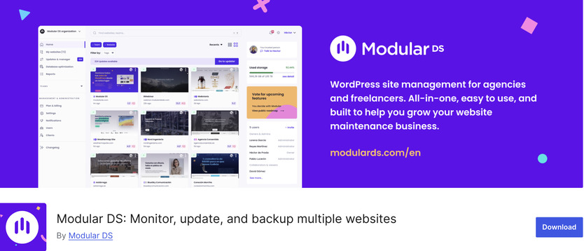 Screenshot of the Modular DS wordpress plugin.