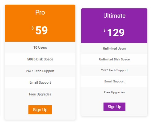 pricing table for wordpress