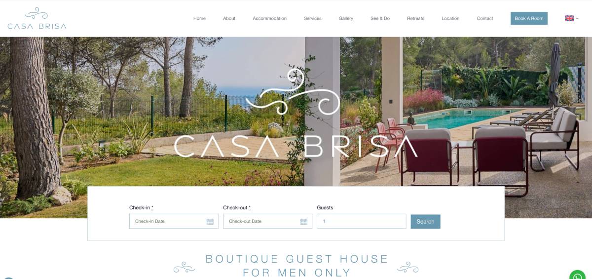 Boutique Guesthouse site example.