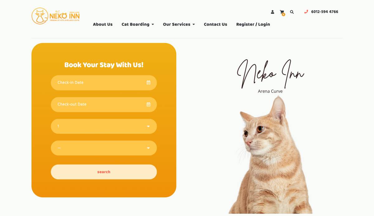 Pet hotel WordPress site.