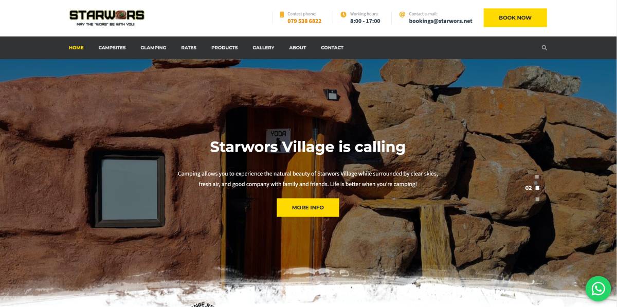 Camping WordPress site example.