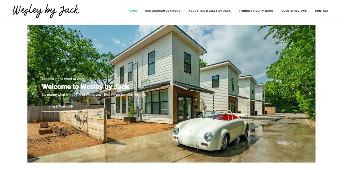 Accommodation booking site WordPress example.