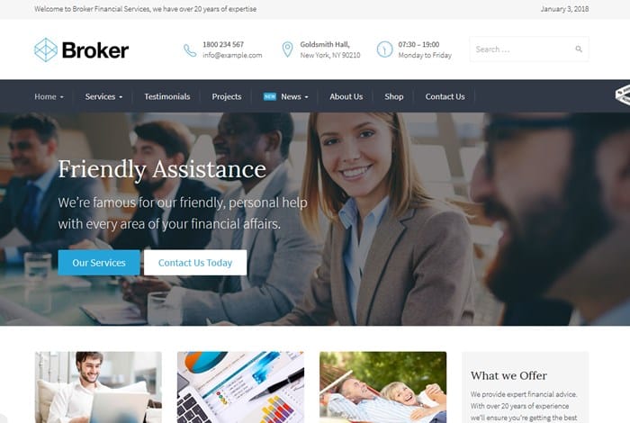 financial wordpress theme