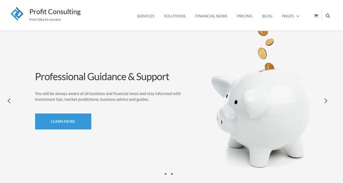 profit wordpress financial theme