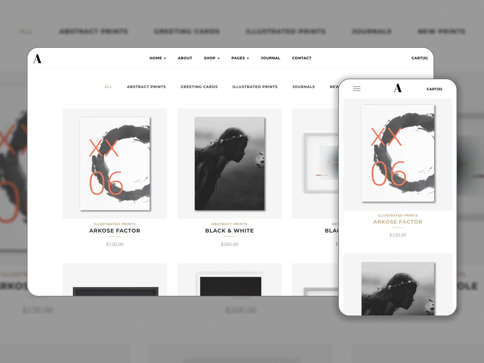 Screenshot of Artday - artistic WordPress theme with shop in snow, darkslategray, lightgray, dimgray, and darkgray color gradation.