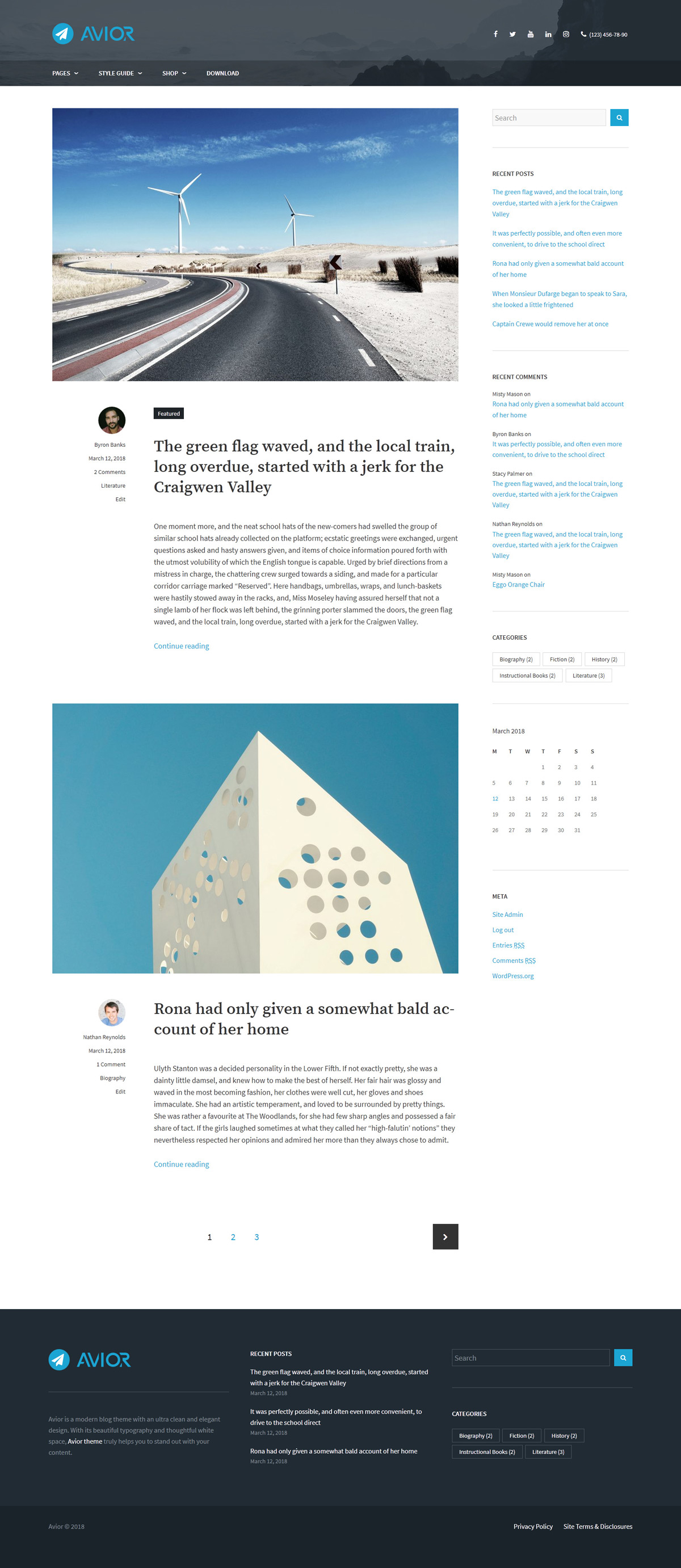 WordPress blogging theme