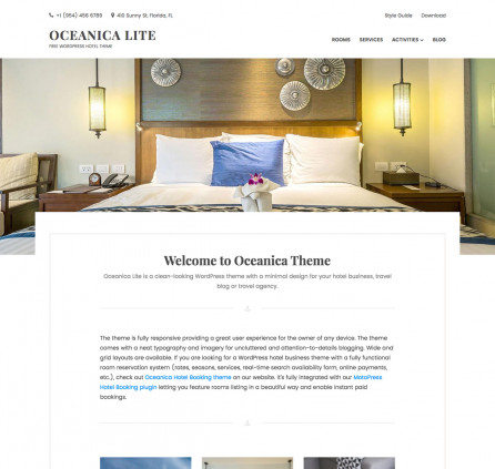 Free WordPress hotel theme