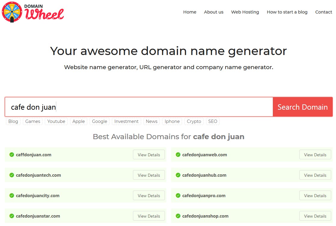 generate domain name