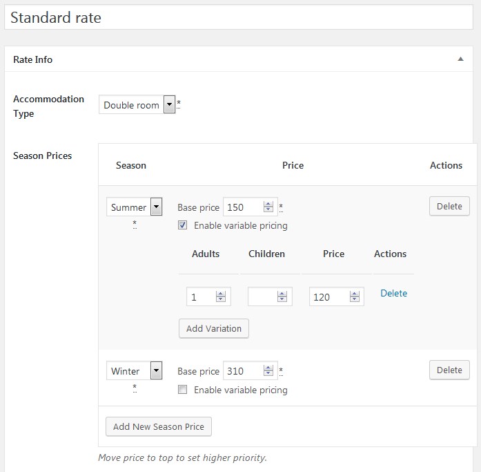 variable pricing motopress hotel booking