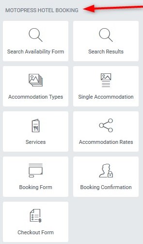 hotel booking elements elementor