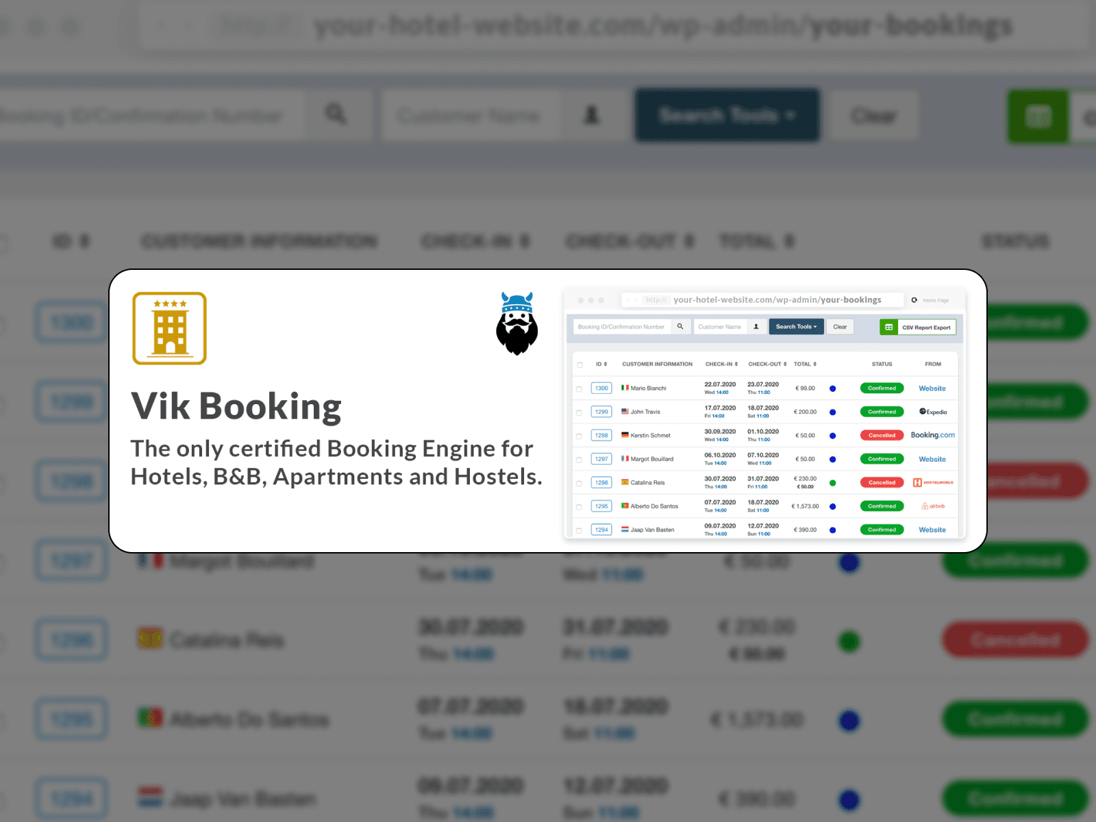 The VikBookings WordPress system for vacation rentals.