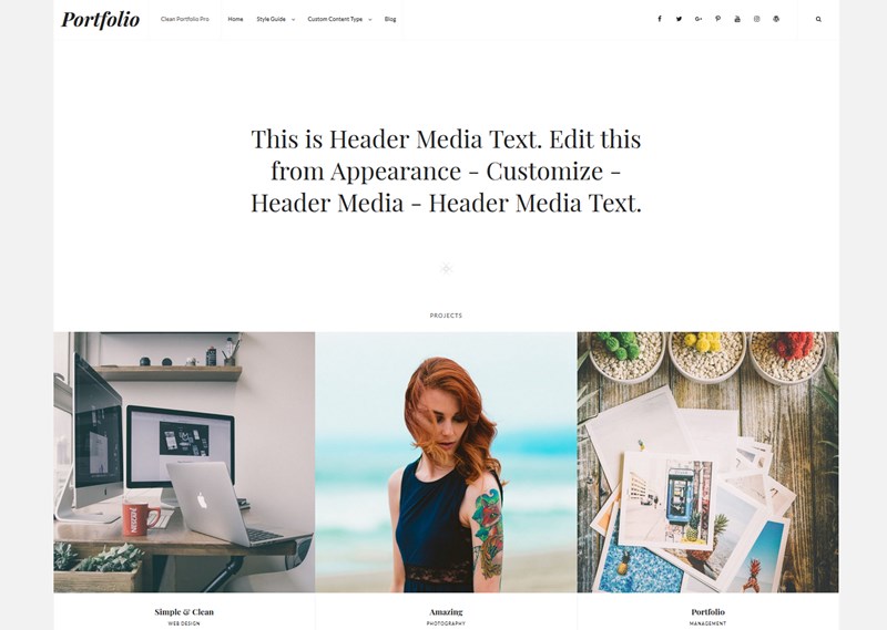 clean portfolio wp theme
