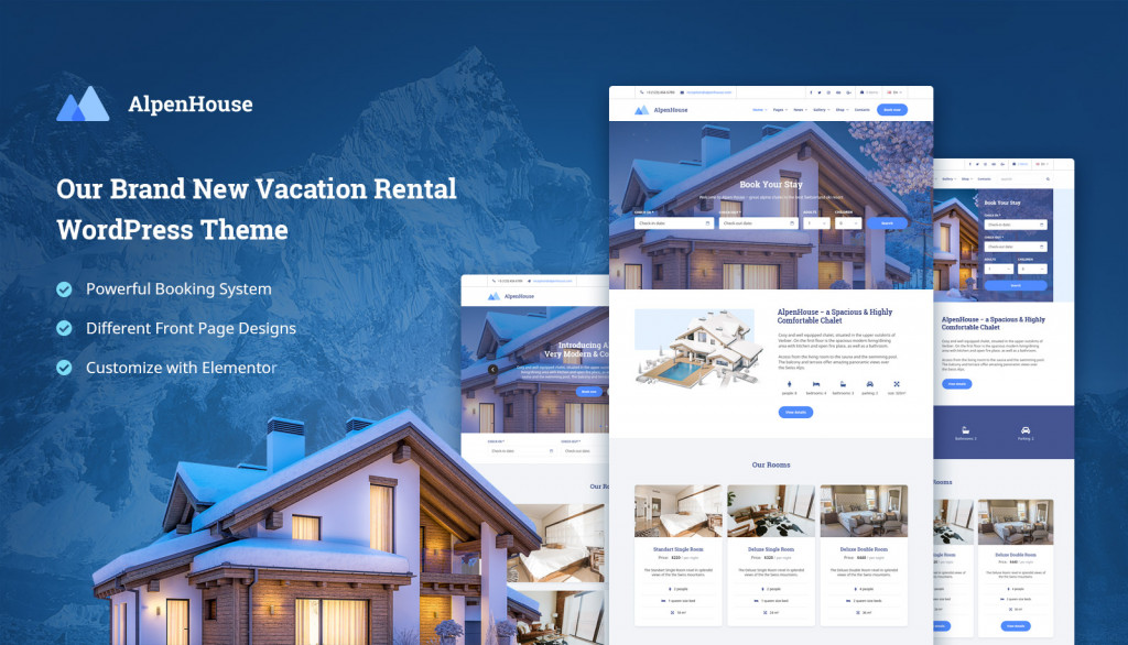 Alpenhouse Review Our New Vacation Rental Wordpress Theme Motopress