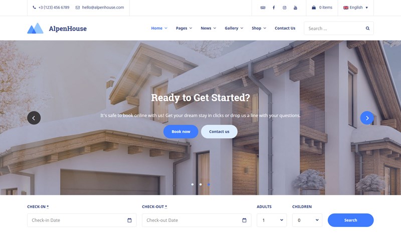 alpenhouse property rental wordpress theme home 2