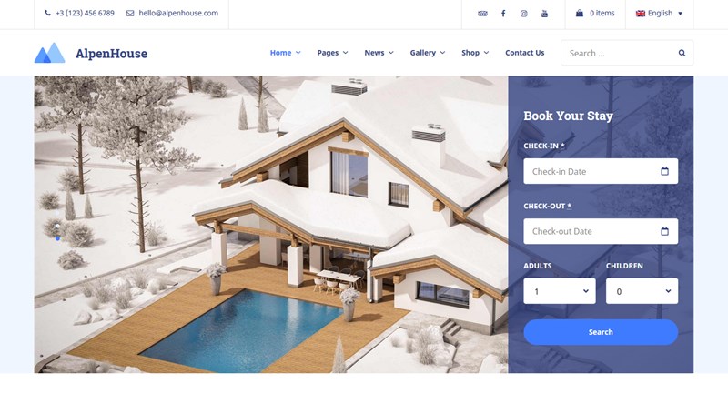 alpenhouse vacation rental wp theme home page 3