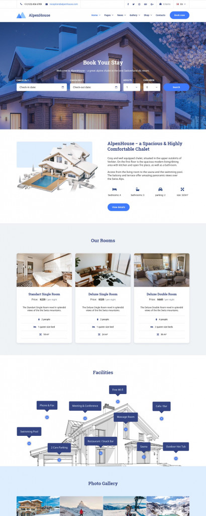 Alpenhouse - WordPress Hotel Booking Theme