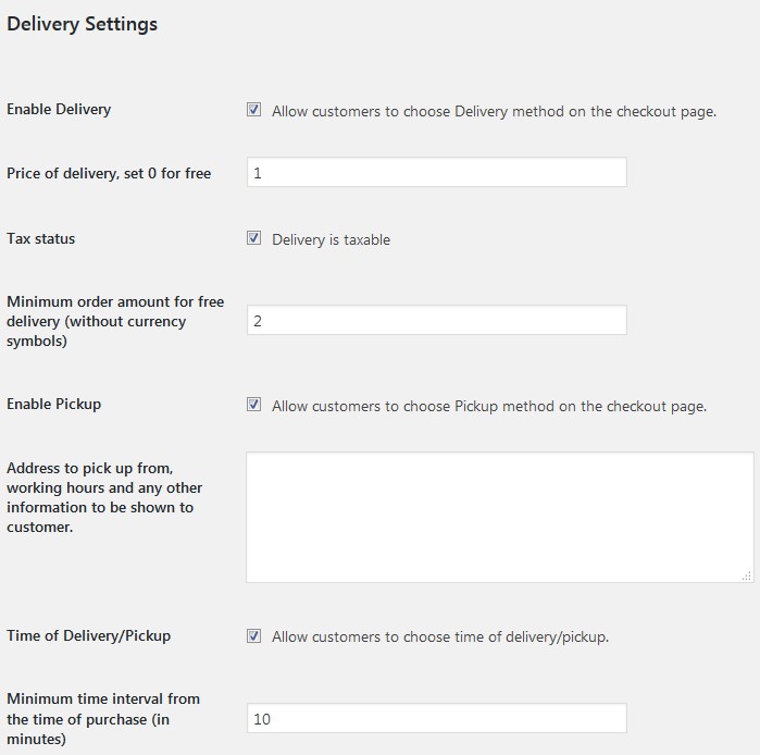 wordpress food ordering system