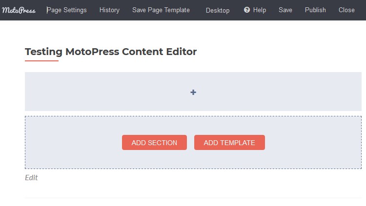 content editor 3.0 add section