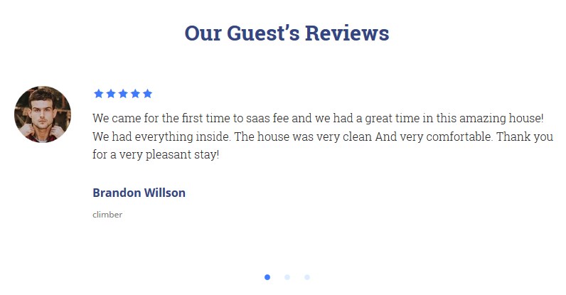 testimonials vacation rental theme