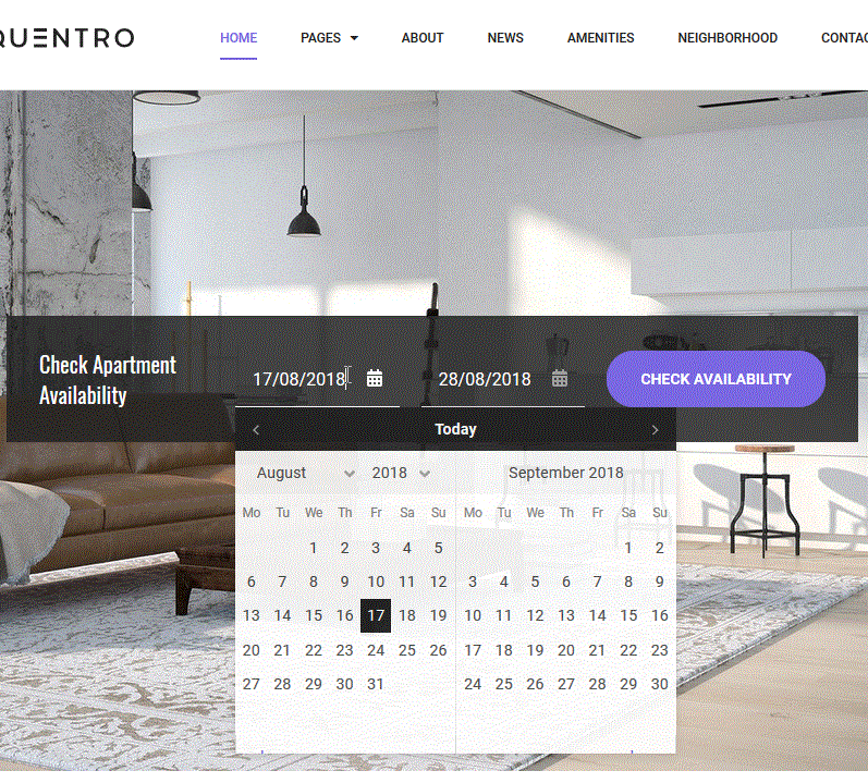 aquentro availability wp booking theme