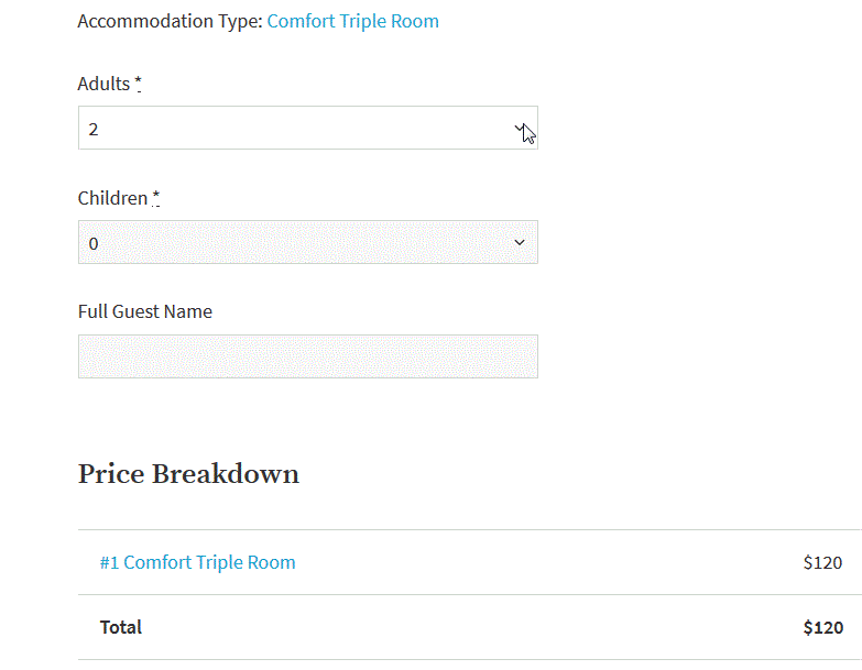 automatic rate update wp booking plugin