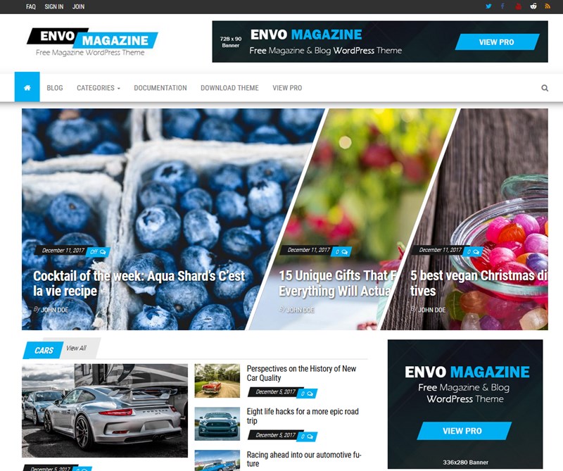 envo free WordPress magazine themes