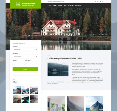 Mountainview vacation rental wordpress theme