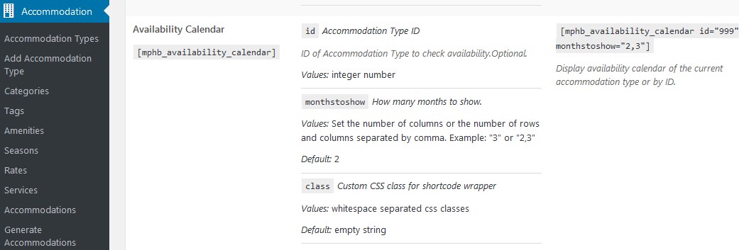 new shortcode availability calendar