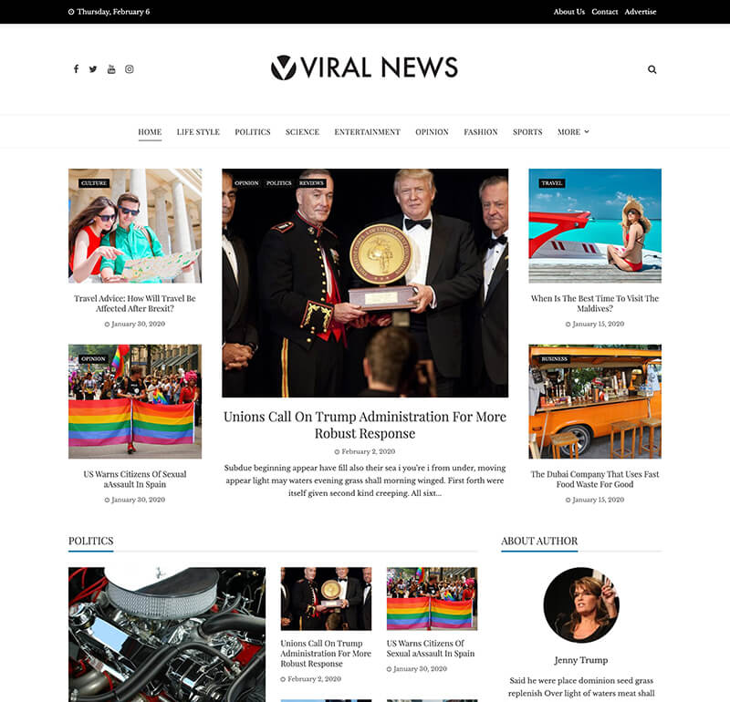 Free Wordpress Magazine Themes For News Blog Websites Motopress