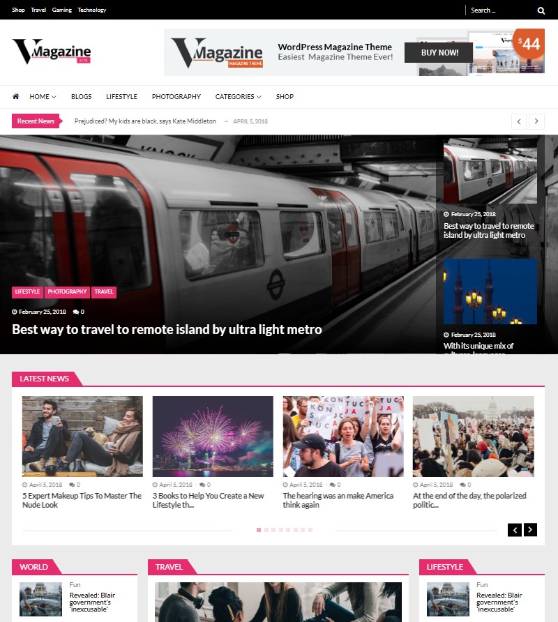 Free Wordpress Magazine Themes For News Blog Websites Motopress