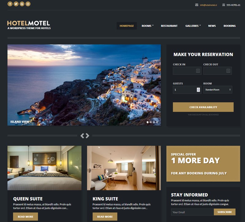 HotelMotel wp theme