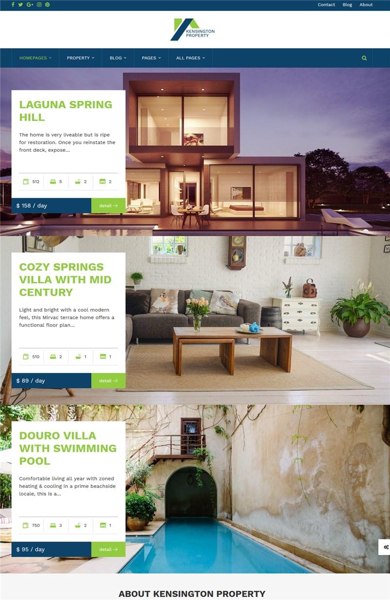 kensington wp property management theme