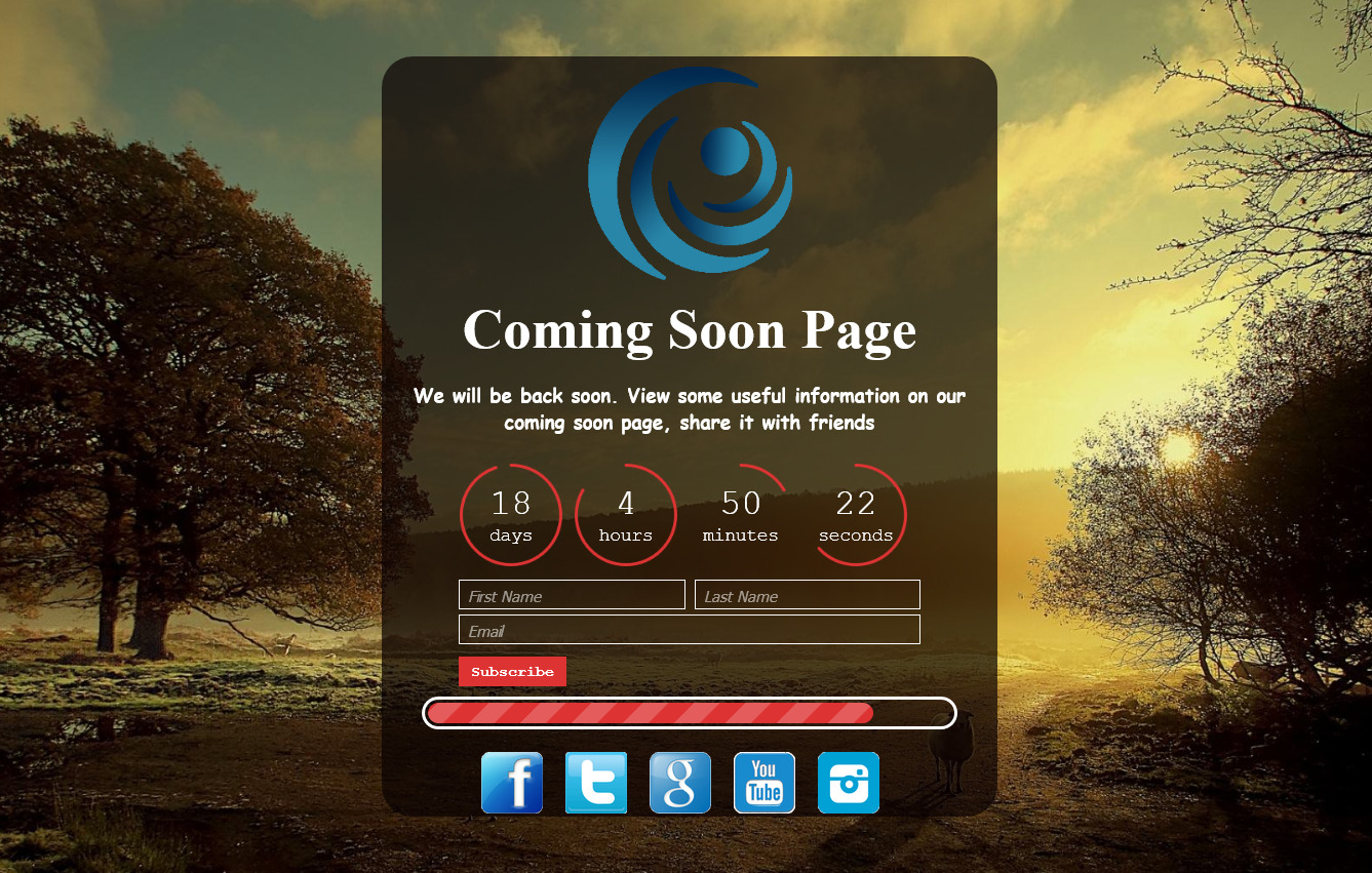 Maintenance plugin. Coming soon Page UI.