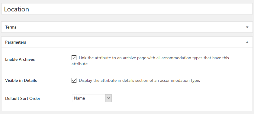 attribute parameters