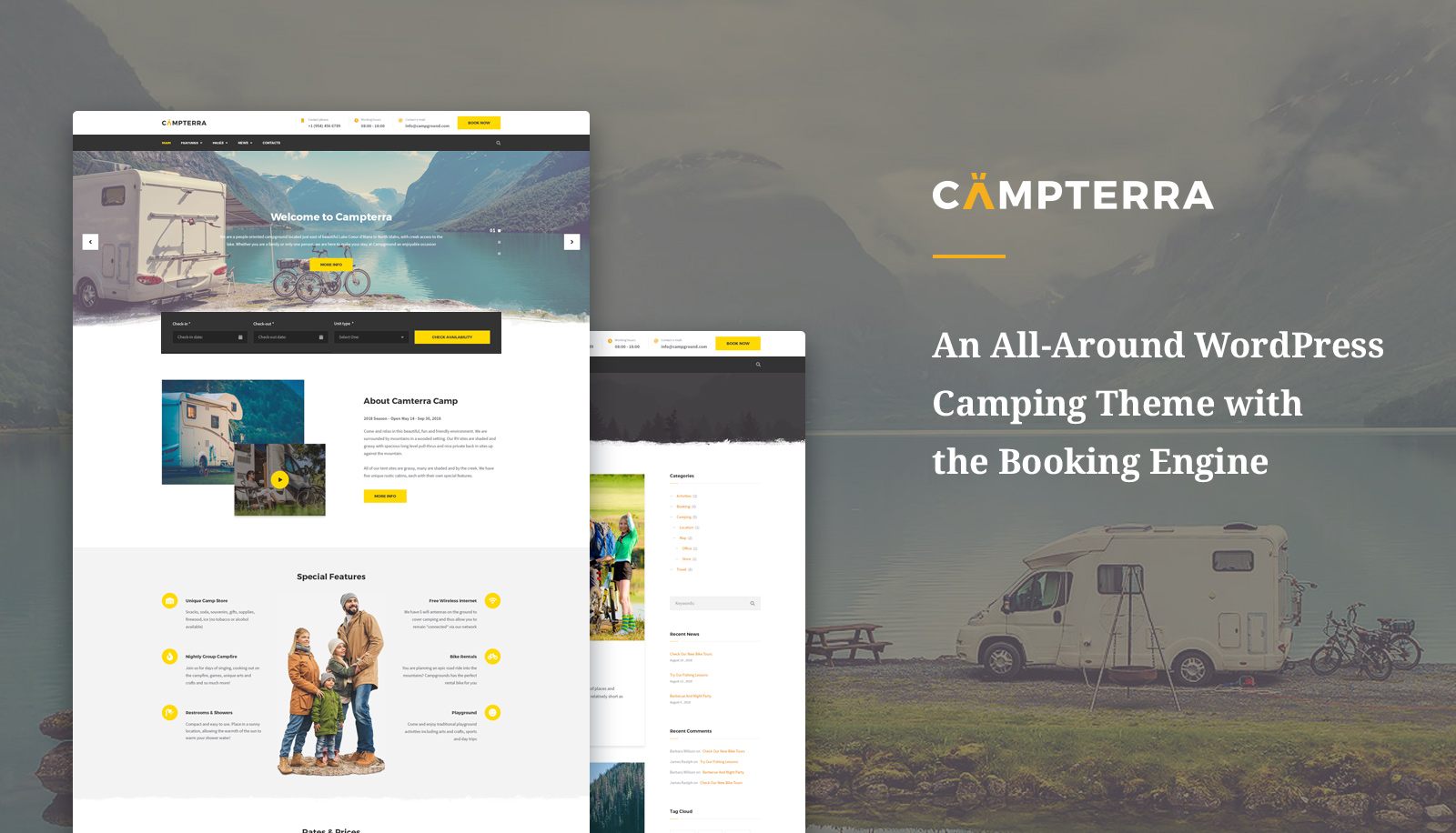 Wantrouwen tempel Schat The Best WordPress Camping Template: Campterra Review - MotoPress
