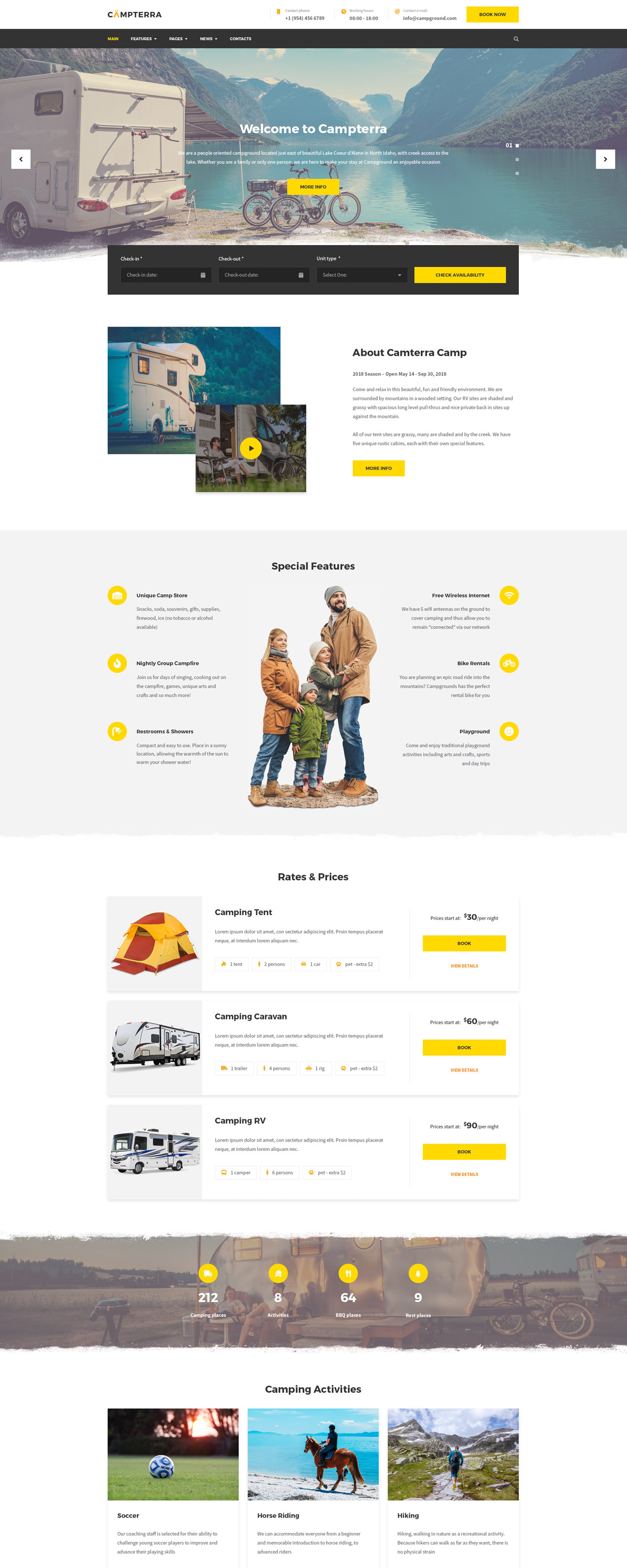 camping WordPress theme