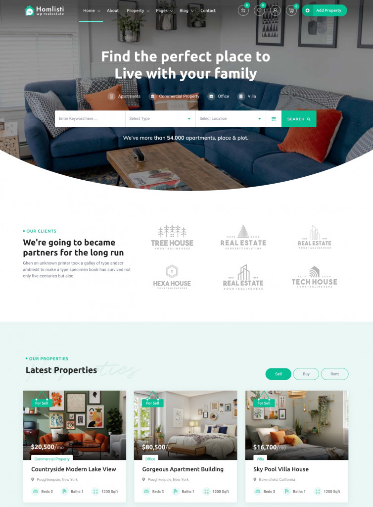 Homelisti – Real Estate WordPress Theme