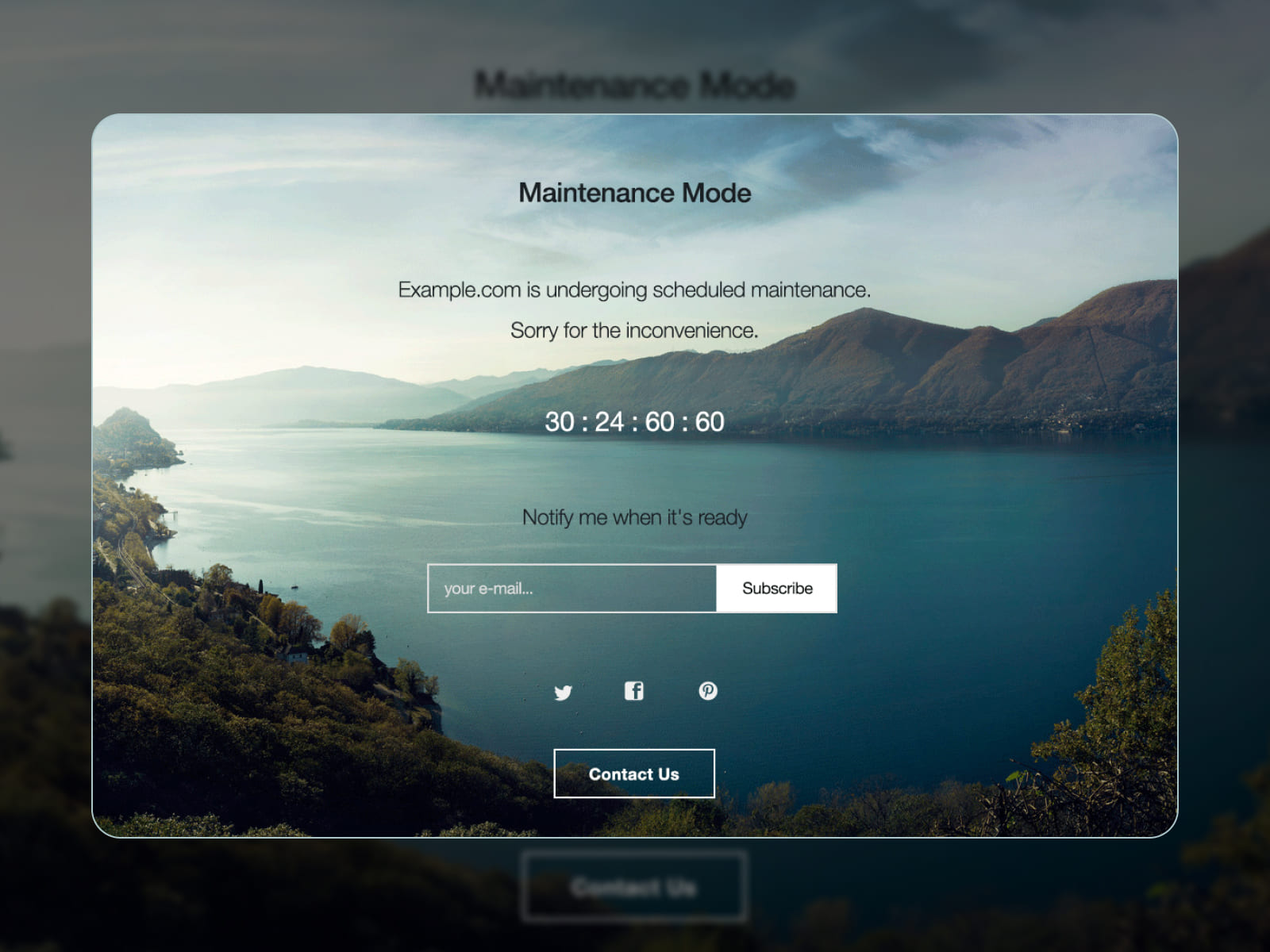 WP Maintenance Mode plugin.