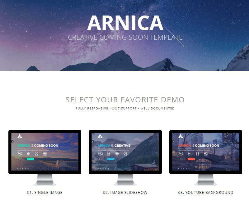 Arnica coming soon plugin for WordPress 