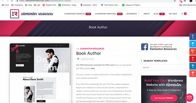 Author Book Elementor Template